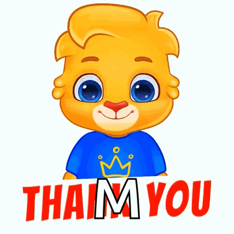 Cartoon Character Saying Thank You in Red
