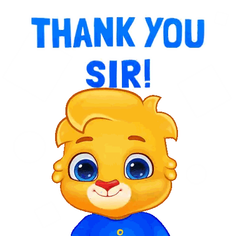 Cartoon Character Saying Thank You Sir in Blue