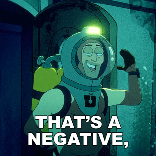 Cartoon Character Saying That's a Negative