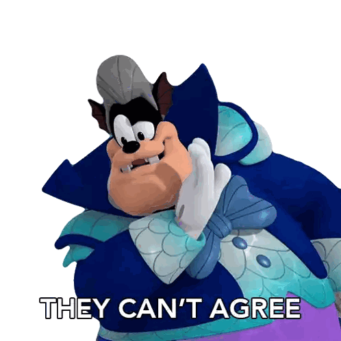 Cartoon Character Saying They Can't Agree