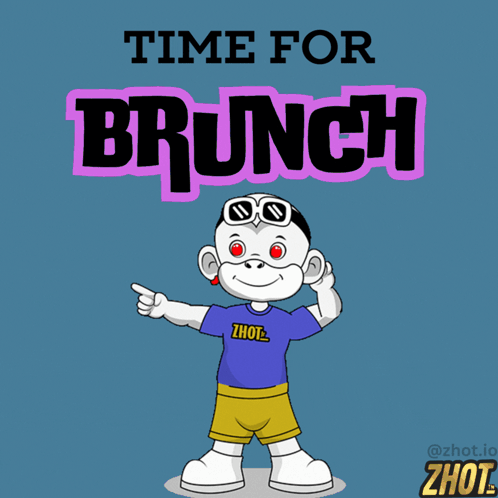 Cartoon Character Saying Time for Brunch