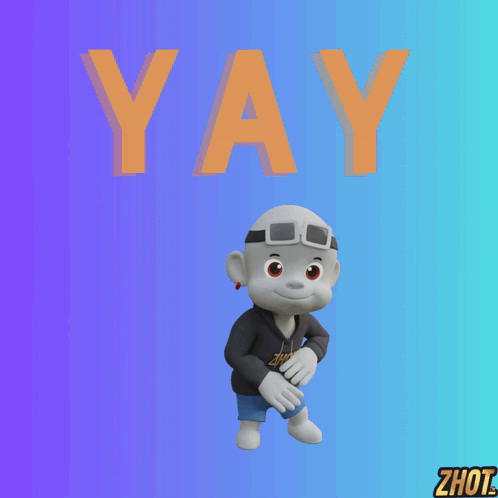 Cartoon Character Saying Time for Brunch with Monkey