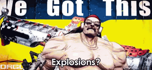Cartoon Character Saying We Got This Explosions