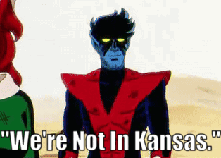 Cartoon Character Saying We're Not in Kansas
