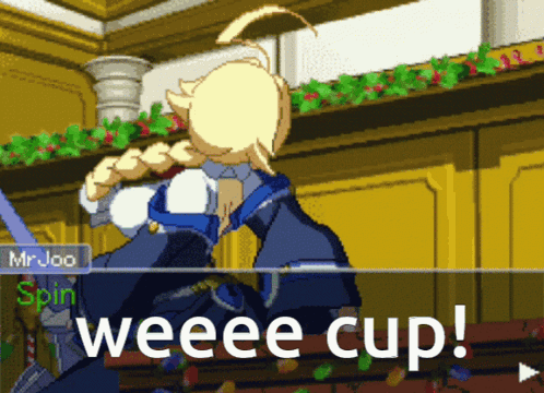 Cartoon Character Saying Weeeee Cup