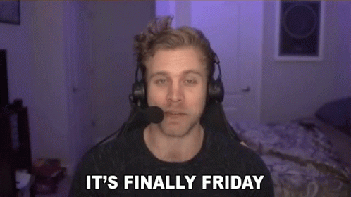 Cartoon Character Saying Woo It's Finally Friday GIF
