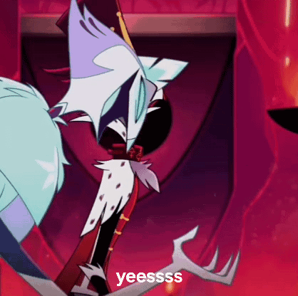 Cartoon Character Saying Yeesssss Behind Red Curtain