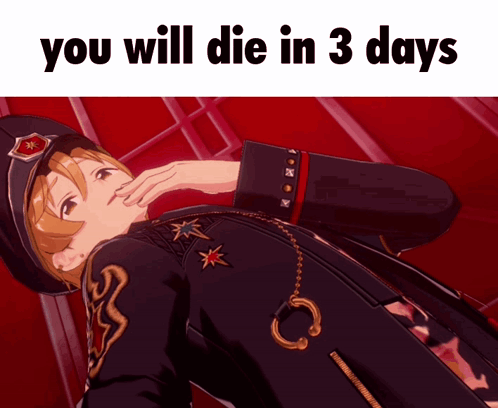 Cartoon Character Saying You Will Die in 3 Days