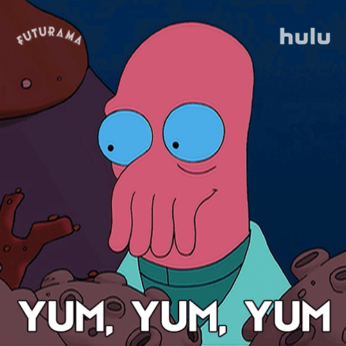 Cartoon Character Saying Yum Yum Yum