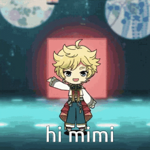 Cartoon Character Says Hi Mimi At Red Box GIF