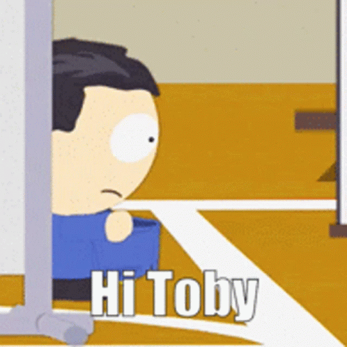 Cartoon Character Says Hi Toby