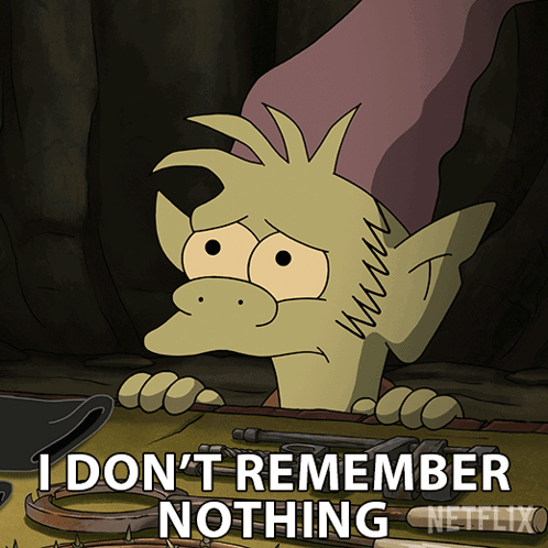 Cartoon Character Says I Don't Remember Nothing