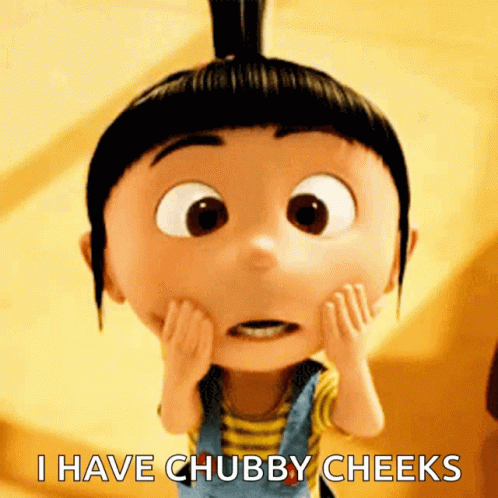 Cartoon Character Says I Have Chubby Cheeks GIF