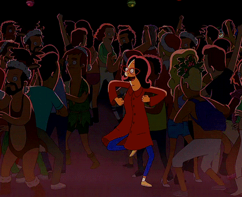 Cartoon Character Says I Love Christmas in Crowd