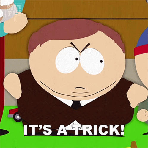 Cartoon Character Says It's A Trick GIF