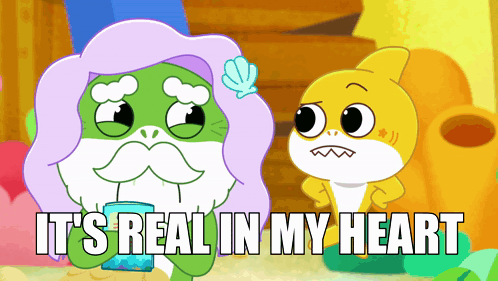 Cartoon Character Says It's Real In My Heart GIF