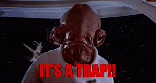 Cartoon Character Says Its a Trap