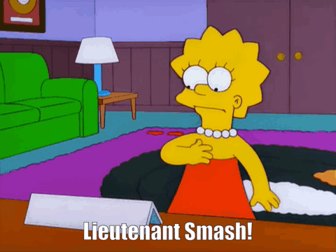 Cartoon Character Says Lieutenant Smash At Sign GIF