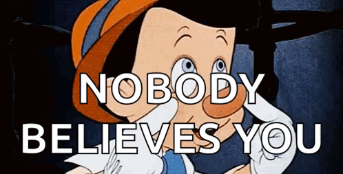Cartoon Character Says Nobody Believes You Holding Gun