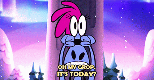 Cartoon Character Says Oh My Grop It's Today Beside Tree