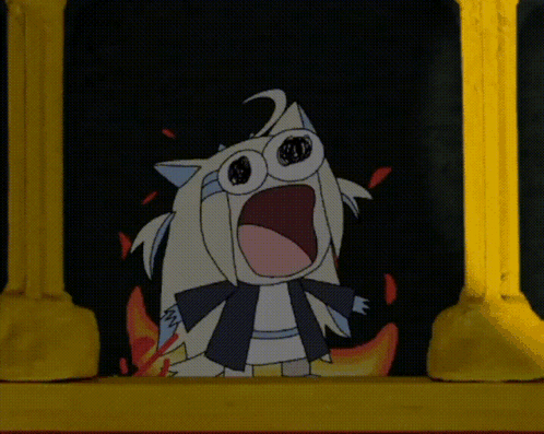 Cartoon Character Screaming in Yellow Frame