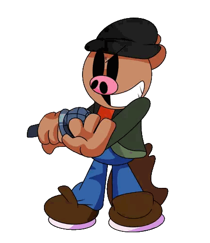 Cartoon Character Singing Into Microphone
