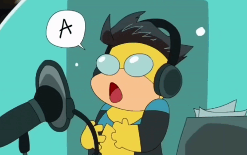 Cartoon Character Singing Into Microphone Saying A GIF