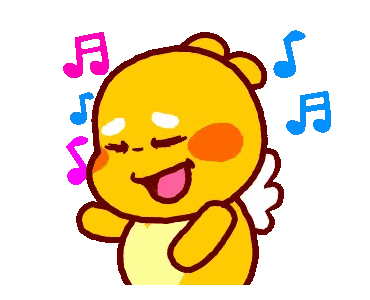 Cartoon Character Singing with Music Notes