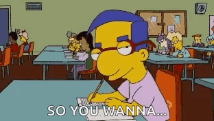 Cartoon Character Sitting at Desk Saying So You Wanna