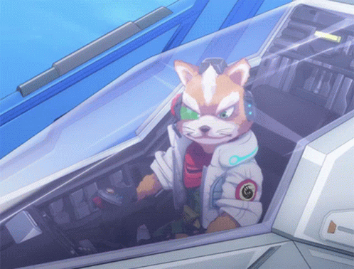 Cartoon Character Sitting in Airplane Cockpit