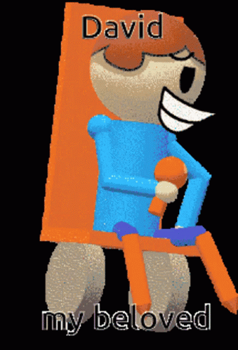 Cartoon Character Sitting in Chair David My Beloved