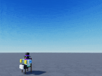 Cartoon Character Sitting in Chair with Hat
