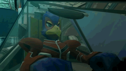Cartoon Character Sitting in Fighter Jet Cockpit