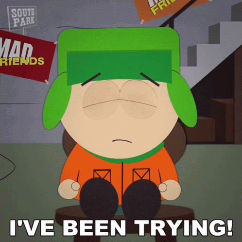 Cartoon Character Sitting in Front of South Park Mad Friends Sign