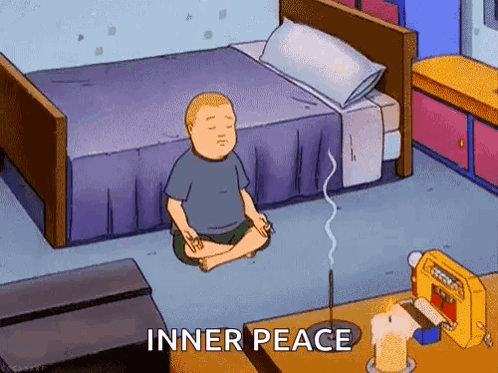 Cartoon Character Sitting in Lotus Position
