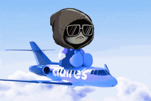 Cartoon Character Sitting on Claire's Plane