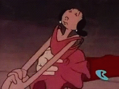 Cartoon Character Sitting on Couch With Long Arm