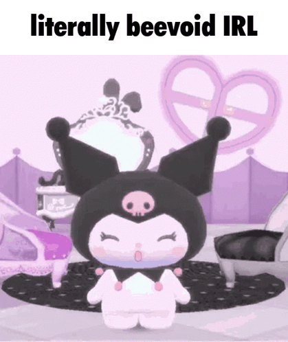 Cartoon Character Sitting On Rug With Beevoid IRL GIF