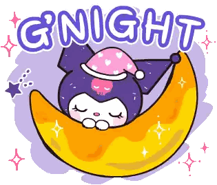 Cartoon Character Sleeping on Moon G Night