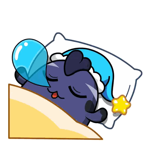 Cartoon Character Sleeping on Pillow