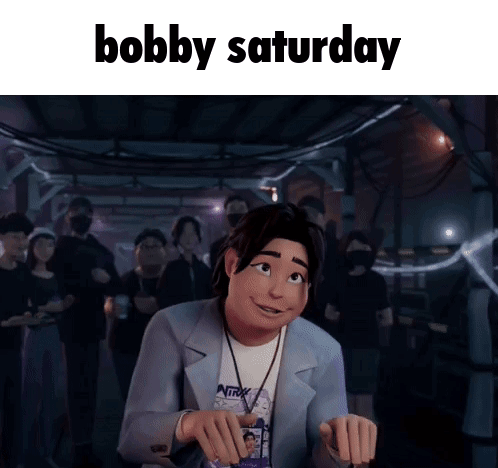 Cartoon Character Smiling Below Bobby Saturday