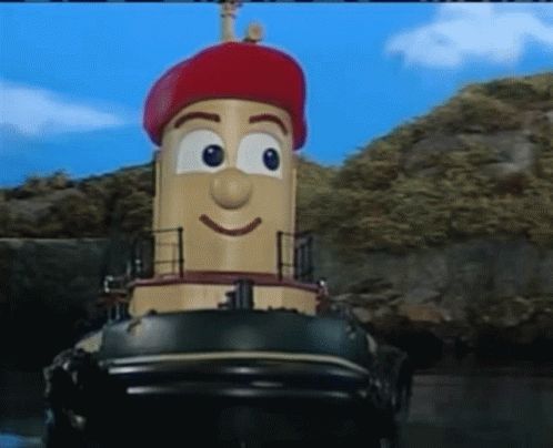 Cartoon Character Smiling in Red Hat