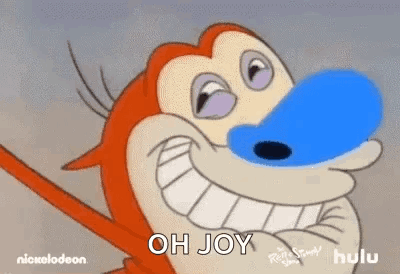 Cartoon Character Smiling Saying Oh Joy