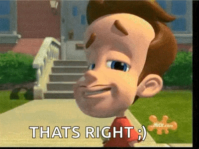 Cartoon Character Smiling Says That's Right GIF