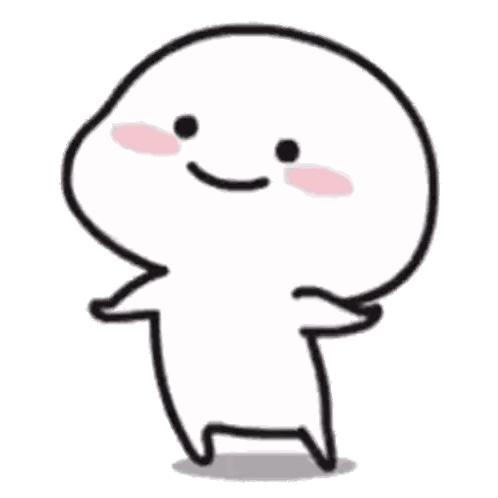 Cartoon Character Smiling with Hands Up