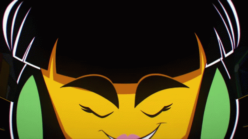 Cartoon Character Smiling With Headphones GIF