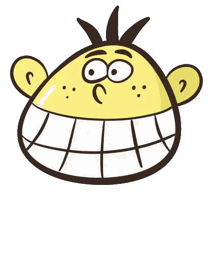 Cartoon Character Smiling With Heart in Mouth