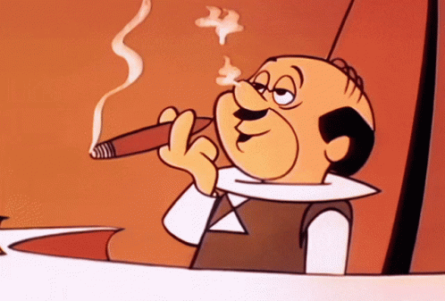 Cartoon Character Smoking Cigar