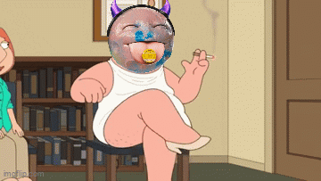 Cartoon Character Smoking Cigarette and Lollipop