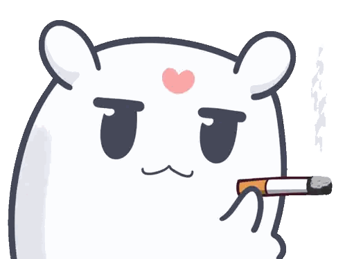 Cartoon Character Smoking Cigarette with Heart